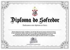 Diploma do torcedor Corinthiano